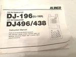 Alinco DJ-196 DJ496 / 438 Transceiver Radio Manual Original. Fixed Price $15.50.