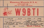 Amateur Ham Radio Qsl Postcard W9BTI Harold J Isenring 1951 Wauwatosa Wisconsin. Fixed Price $9.73.
