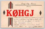 Postcard Qsl K0HGJ Osage City Kansas Ham Radio Gary Johnson Posted 1957. Fixed Price $12.99.