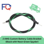 2 Awg Gauge Custom Battery Cable Copper Braided (black With Neon Green Spyder). Fixed Price $20.00.