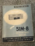 Collins 51M-8 Vhf Fixed Tuner Receiver Instruction Manual Including Schematics. Fixed Price $14.50.
