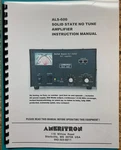 Ameritron ALS-600 Spiral Bound Instruction Manual High Quality, Plastic Covers. Fixed Price $20.50.