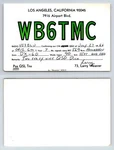 Ham Radio Qsl Qso Postcard WB6TMC, Los Angeles, Ca, Usa. Fixed Price $16.99.