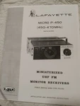 Lafayette Micro P-450 Uhf Receiver Owners Service Manual Photocopy. Fixed Price $24.99.