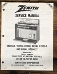 Zenith Royal D7000-1 D7000-2 Transoceanic Radio Service Manual *original*. Fixed Price $44.97.