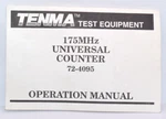 Oem Original Tenma 72-4095 175MHZ Universal Counter Operation Manual. Fixed Price $10.00.