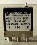 Dmt Ducommun D13-413A50 22GHZ 28V Spdt Microwave Switch. Fixed Price $75.00.