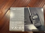Yaesu VX-6R Tri-band Radio With Two Box/accessories/papers. Fixed Price $235.00.