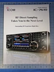 Icom IC-7610 HF/50MHZ Transceiver Company Brochure Full Color And Specs. Fixed Price $9.74.