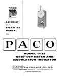 Paco G-15 G15 Grid-dip Meter Kit Manual. Fixed Price $14.99.