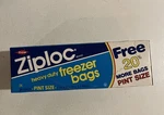Vintage 1986 Unopened Box Ziploc Freezer Bags Dow Chemical Before Sc Johnson Nos. Fixed Price $32.99.