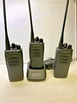 3X Kenwood NX-340U-K Uhf Two Way Radio W/batteries And One Charger. Fixed Price $309.00.