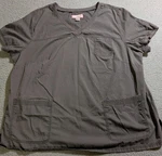 Koi By Kathy Peterson Women Solid Gray Short Sleeve Medical Scrub Top Size 3X. Fixed Price $18.74.