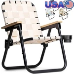 Premium Portable Folding Chair W/ Cup Holder Camping Beach Tailgating Sports New. Fixed Price $178.50.