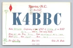 Ham Radio Qsl/qso K4BBC W4HTD Sparta, Nc Usa 1955 Heathkit AT-1 Dipole. Fixed Price $16.99.