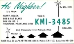Vintage Cb Radio Qsl Card KMI-3485 Thurmont Md Black Family Lafayette HB-600A. Fixed Price $7.95.