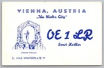Qsl Ham Radio Card OE1LR Vienna Austria The Water City 1959. Fixed Price $8.00.