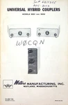 Waters Universal Hybrid Couplers Manual For Model 3001 & 3002. Fixed Price $14.99.