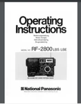 Panasonic RF-2800 Shortwave Radio Owner Manual Pages Comb Bound Gloss Cover. Fixed Price $15.95.