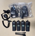 Lot Of 4 - Motorola XTS1500 H66UCC9PW5BN 2 Way Radios W/ Chargers And Mics. Fixed Price $245.00.