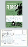 Ham Radio Qsl Qso Postcard WB4TIK, Tampa, Fl, Usa. Fixed Price $16.99.