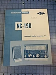 National NC-190 User Instruction Manual By Radio Company (original!). Fixed Price $29.99.