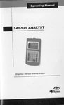 Aea Graphical 140-525 Mhz Antenna Analyst Genuine Original Instruction Manual. Fixed Price $19.99.