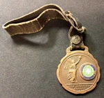 Vintage West Penn System Rr 2 Yr. Safety Medallion Enameled Watch Fob & Strap!. Fixed Price $59.95.