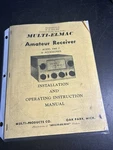 Multi Elmac Pmr 7 Installation & Operating Instruction Manual + Foldout Schmatic. Fixed Price $20.00.