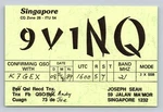 Ham Radio Qsl 9V1NQ Singapore 1989 Kenwood Ts 520-X 21MHZ Ssb. Fixed Price $15.99.