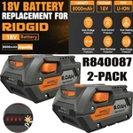 2 Pack For Ridgid R840085 8.0AH Lithium-ion Battery Rigid 18VOLT R840087. Fixed Price $44.49.