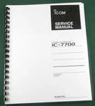 Icom IC-7700 Service Manual: W/11"X17" Schematics, Protective Covers. Fixed Price $38.00.