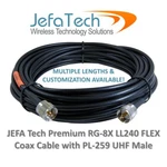Jefa Tech Premium RG-8X LL240 Flex Coax Cable With PL-259 Uhf Male Lot Usa. Fixed Price $99.95.
