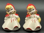 Hull Pottery Little Red Riding Hood Medium Salt And Pepper Shakers 4 1/2 High. Fixed Price $149.99.