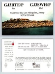 Ham Radio Qsl Qso Postcard GJ3RTE/P, Les Minquiers, Jersey, Uk. Fixed Price $16.99.