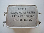 Potter Company C713A X AMP/120VAC Radio Noise Filter. Fixed Price $9.99.