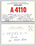 Ham Radio Qsl Qso Postcard 4110, Harrow, Middlesex, England. Fixed Price $16.99.
