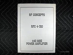 Concepts 4-30 440 Mhz Power Amplifier Manual. Fixed Price $9.99.