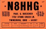 1987 Radio Qsl Card N8HHG Ohio Sinclair Lewis Stamp Dayton Hamvention. Fixed Price $10.49.