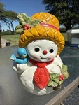 Napco X-8833 Snow Lady Bluebird Planter Vase Winter Holiday Table Floral Gift. Fixed Price $19.99.